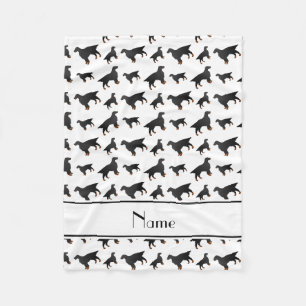 Personalized name white gordon setter dogs fleece blanket