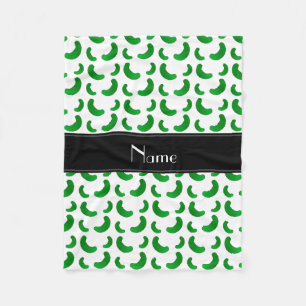 Personalized name white green pickles fleece blanket