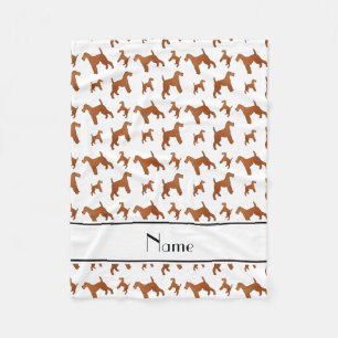 Personalized name white irish terrier dogs fleece blanket