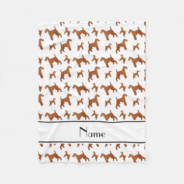 Personalized name white irish terrier dogs fleece blanket (Front)