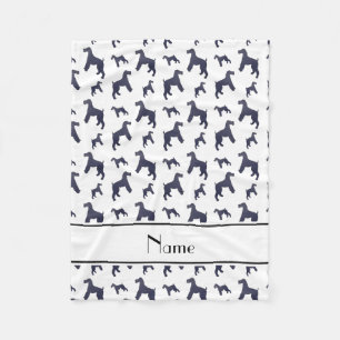 Personalized name white Kerry Blue Terrier dogs Fleece Blanket