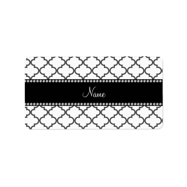 Personalized name White moroccan Label (Front)