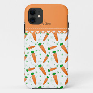 Personalized name white orange carrots iPhone 11 case