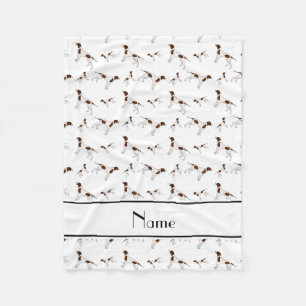 Personalized name white Pointer dogs Fleece Blanket