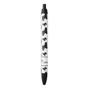 Personalized name white Puli dogs Black Ink Pen