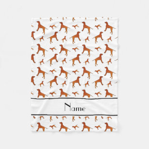 Personalized name white Rhodesian ridgeback dogs Fleece Blanket