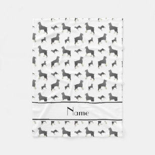 Personalized name white Standard Schnauzer dogs Fleece Blanket