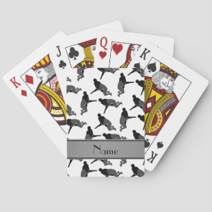 Personalized name white wrestling playing cards