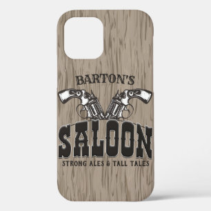 Personalized NAME Wild West Gun Revolver Saloon iPhone 12 Case