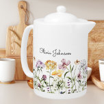 Personalized Name Wildflower Garden<br><div class="desc">Bring a touch of natural beauty into your space with our Personalized Name Wildflower Garden teapot . Discover a delightful collection of colourful blooms that will bring the charm of nature indoors. You can add your name to it. Suitable as gift for nature and flower lovers.</div>
