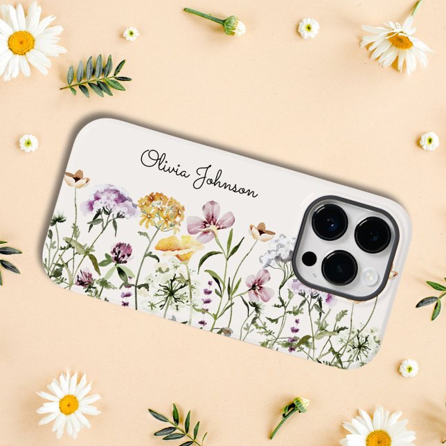 Personalized Name Wildflower Garden iPhone Case (In situ)