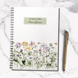 Personalized Name Wildflower Garden Notebook