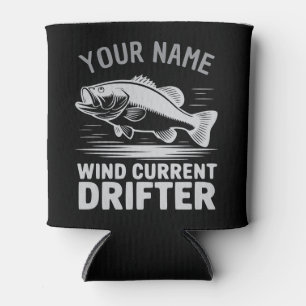 Personalized Name Wind Current Drifter Bass Fish Can Cooler