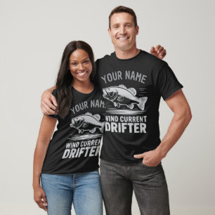 Personalized Name Wind Current Drifter Bass Fish T-Shirt