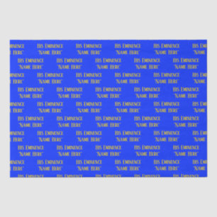 Personalized Name Wish Elegant Royal Blue Yellow Tissue Paper