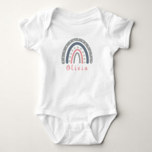 Personalized Name with Cool Boho Rainbow Baby Bodysuit