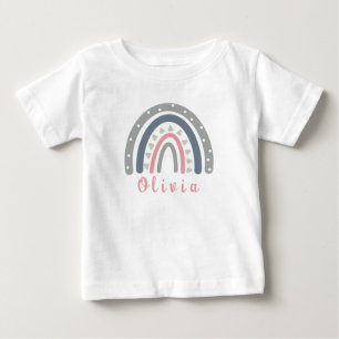 Personalized Name with Cool Boho Rainbow  Baby T-Shirt