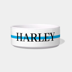 Personalized Name with Navy Blue Paw Bowl