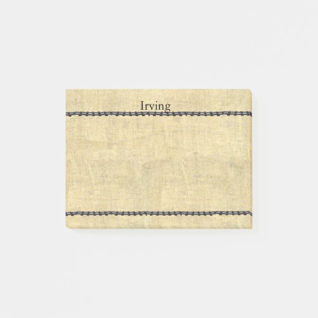 Personalized Name with Old Train Track look Post-it Notes (Front)