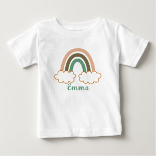 Personalized Name with Trendy Boho Rainbow  Baby T-Shirt