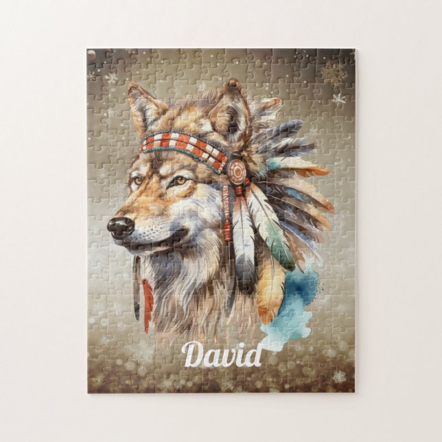 Personalized name Wolf  Jigsaw Puzzle (Vertical)