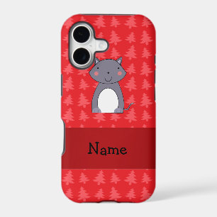 Personalized name wolf red christmas trees