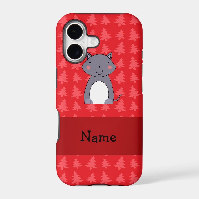 Personalized name wolf red christmas trees (Back)