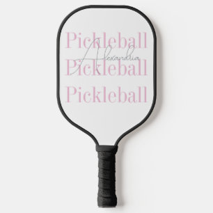 Personalized Name Women's Pink Minimal Pickleball Paddle