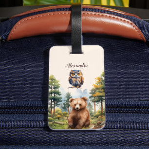 Personalized Name Woodland Animals Luggage Tag