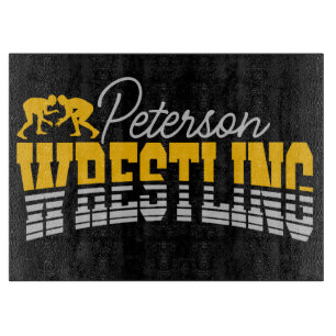 Personalized NAME Wrestling School Team Wrestler Cutting Board
