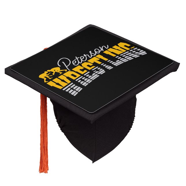 Personalized NAME Wrestling School Team Wrestler Graduation Cap Topper (Creator Uploaded)