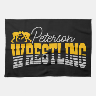 Personalized NAME Wrestling School Team Wrestler Kitchen Towel