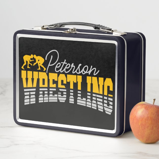 Personalized NAME Wrestling School Team Wrestler  Metal Lunch Box (In Situ)