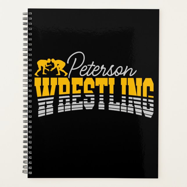 Personalized NAME Wrestling School Team Wrestler Planner (Front)