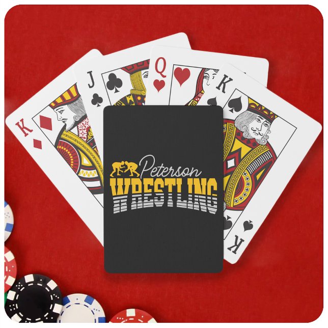 Personalized NAME Wrestling School Team Wrestler  Playing Cards (Creator Uploaded)