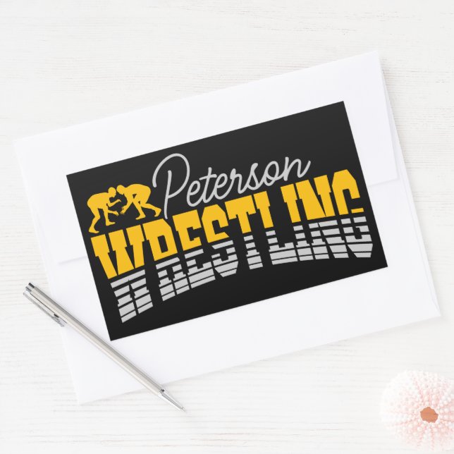 Personalized NAME Wrestling School Team Wrestler  Sticker (Envelope)