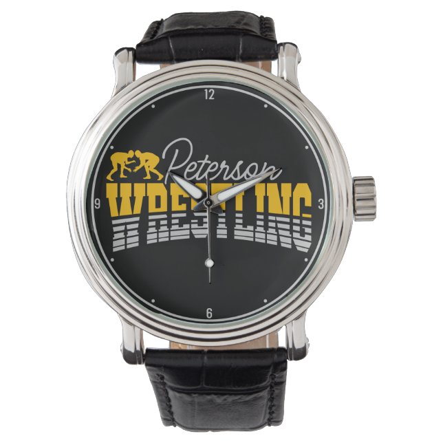 Personalized NAME Wrestling School Team Wrestler Watch (Front)