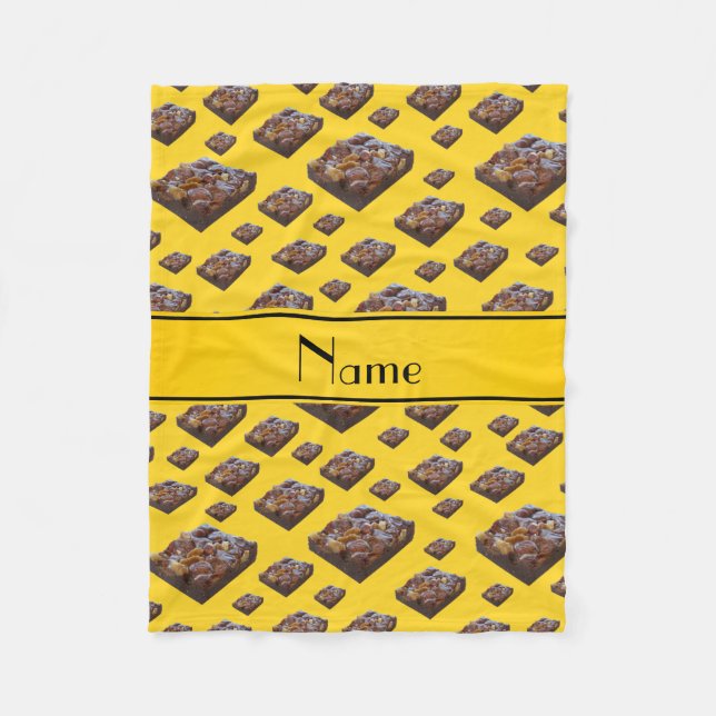 Personalized name yellow brownies fleece blanket (Front)