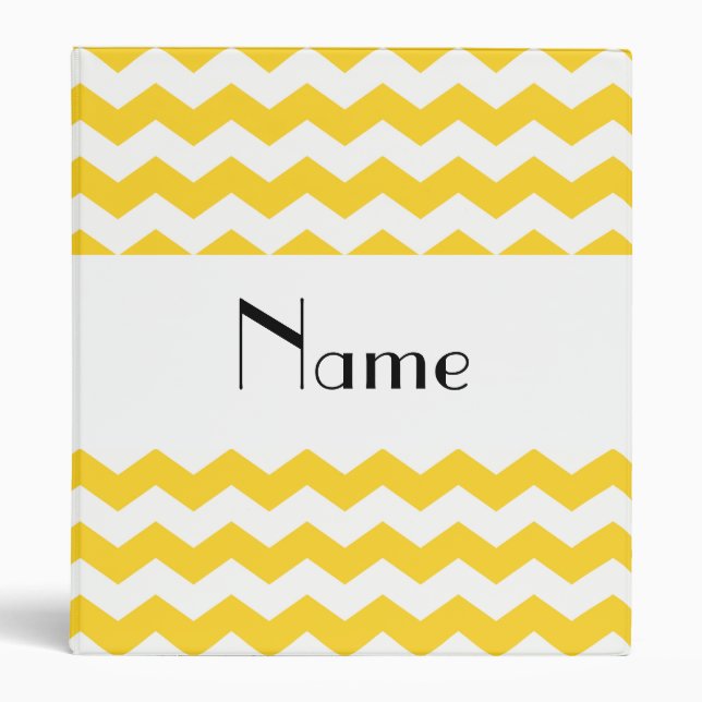 Personalized name yellow chevrons binder (Front)