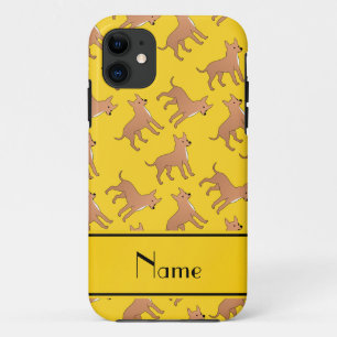 Personalized name yellow chihuahua dogs iPhone 11 case