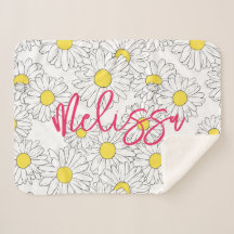 personalized name yellow daisy pattern modern
