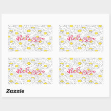 personalized name yellow daisy pattern modern