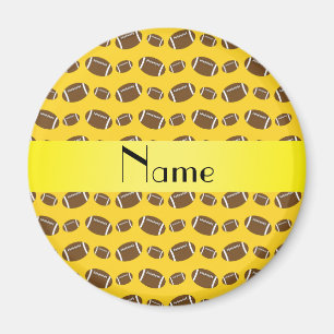 Personalized name yellow footballs magnet