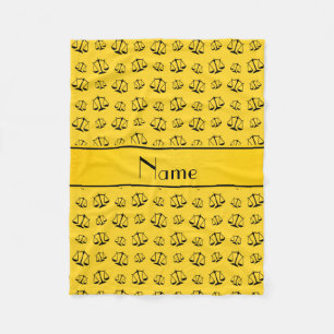 Personalized name yellow justice scales fleece blanket