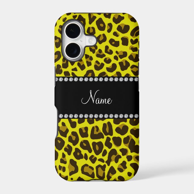 Personalized name yellow leopard pattern (Back)