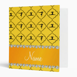 Personalized name yellow moroccan gymnastics binder