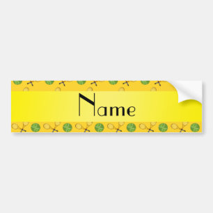 Personalized name yellow tennis balls bumper sticker