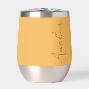 Personalized Name Yellow Thermal Wine Tumbler