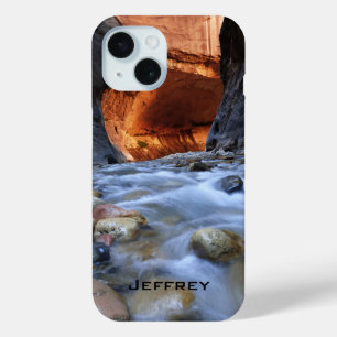 Personalized Name Zion Narrows Southwest Landscape iPhone 15 Case