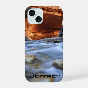 Personalized Name Zion Narrows Southwest Landscape iPhone 15 Case